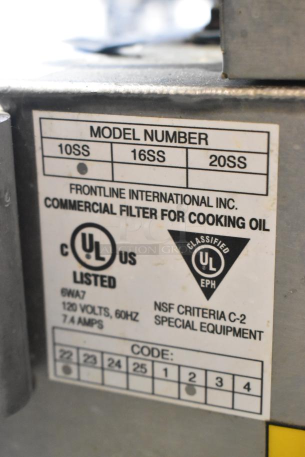 Frontline 10SS Stainless Steel Commercial Oil Filtration System on Commercial Casters. - Image 5 of 5