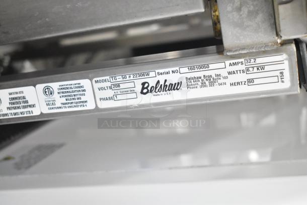 Belshaw Adamatic TG50 Stainless Steel Commercial Floor Style Thermoglaze Icing Machine on Commercial Casters. 208 Volts, 1 Phase. - Image 7 of 8
