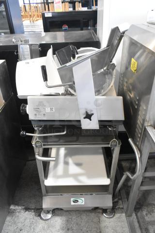 Bizerba GSP HD Stainless Steel Commercial Countertop Meat Slicer on Equipment Stand. 115 Volts, 1 Phase. - Item #1193298