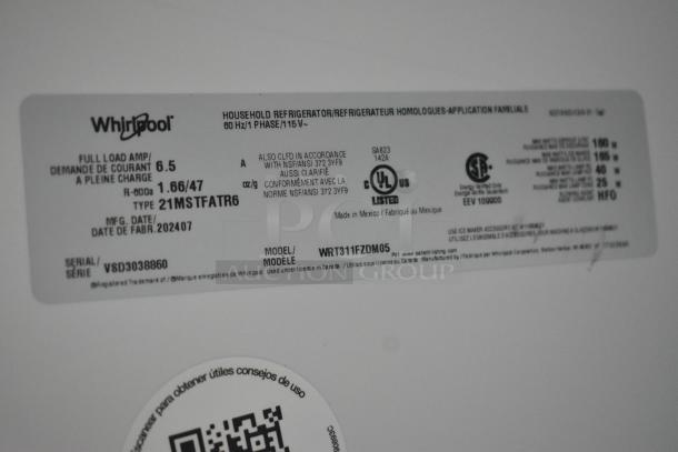2024 Whirlpool WRT311FZDM05 Stainless Steel Cooler w/ Freezer. 115 Volts, 1 Phase. - Image 8 of 9