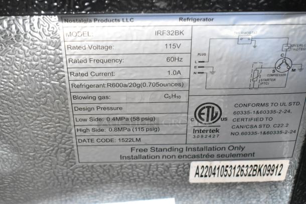 Igloo IRF32BK Mini Cooler. 115 Volts, 1 Phase. - Image 6 of 7