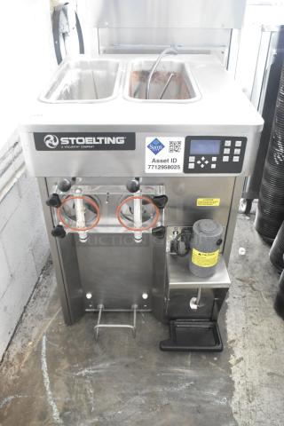 2020 Stoelting SF121-38I2 Stainless Steel Commercial Countertop Air Cooled 2 Flavor w/ Twist Soft Serve Ice Cream Machine. 208-240 Volts, 1 Phase. - Item #1193311