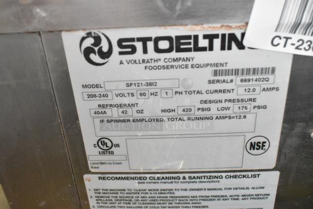 2020 Stoelting SF121-38I2 Stainless Steel Commercial Countertop Air Cooled 2 Flavor w/ Twist Soft Serve Ice Cream Machine. 208-240 Volts, 1 Phase. - Image 8 of 8