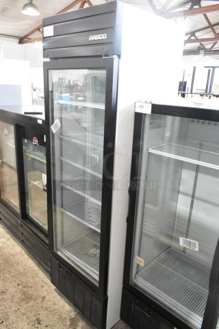 2019 Habco SE18 Metal Commercial Single Door Reach In Cooler Merchandiser w/ Poly Coated Racks. 115 Volts, 1 Phase. - Item #1193316