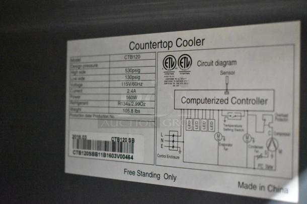 CTB120 Metal Commercial Single Door Reach In Cooler Merchandiser w/ Poly Coated Racks. 115 Volts, 1 Phase. - Image 7 of 7