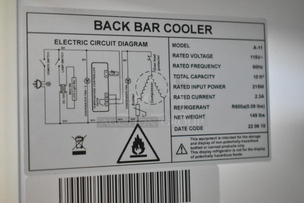A-11 Metal Commercial Single Door Reach In Cooler Merchandiser w/ Poly Coated Racks. 115 Volts, 1 Phase. - Image 5 of 6