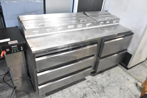 Silver King SKPZ72D Stainless Steel Commercial Pizza Prep Table w/ 5 Drawers. 115 Volts, 1 Phase. - Image 1 of 7