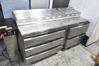 Silver King SKPZ72D Stainless Steel Commercial Pizza Prep Table w/ 5 Drawers. 115 Volts, 1 Phase. - Item #1193322