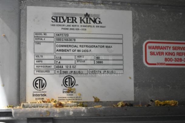 Silver King SKPZ72D Stainless Steel Commercial Pizza Prep Table w/ 5 Drawers. 115 Volts, 1 Phase. - Image 5 of 7