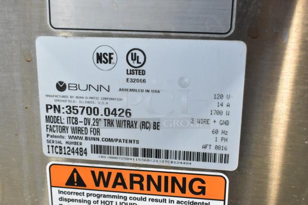 2016 Bunn ITCB-DV Stainless Steel Commercial Iced Tea Machine w/ Hot Water Dispenser. 120 Volts, 1 Phase. - Image 6 of 7