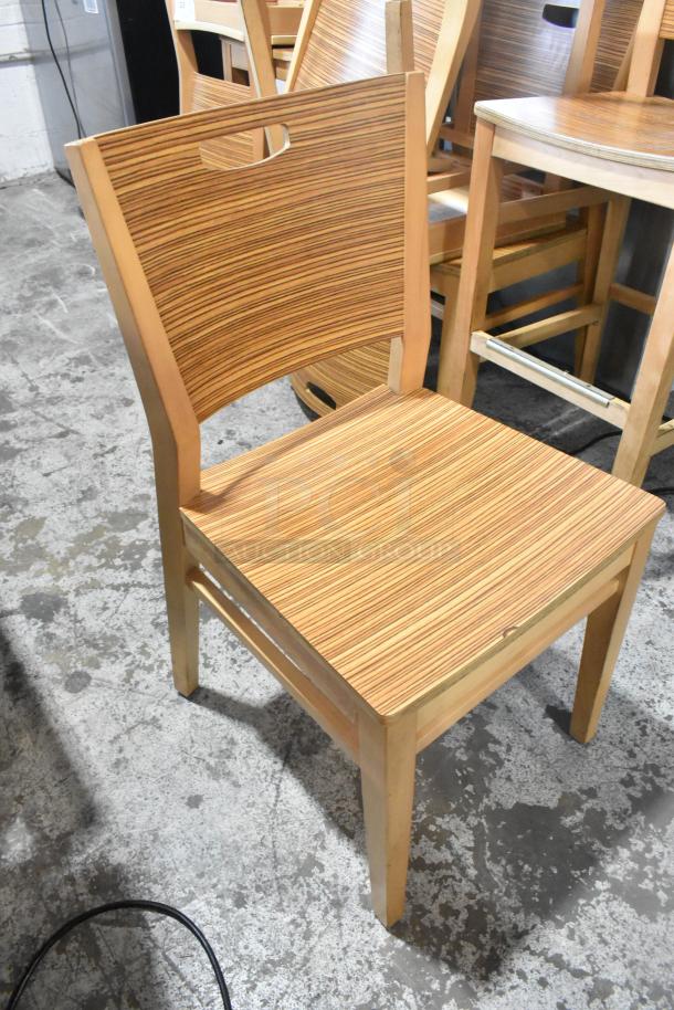 6 Wood Pattern Dining Height Chair. 6 Times Your Bid! - Image 2 of 7