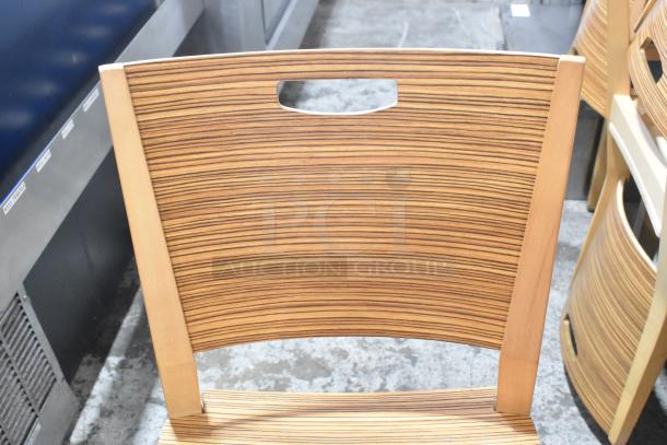 6 Wood Pattern Dining Height Chair. 6 Times Your Bid! - Image 4 of 7