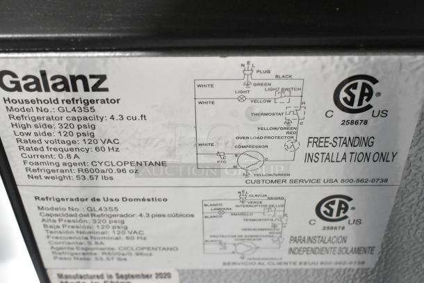 Galanz GL43S5 Mini Cooler. 115 Volts, 1 Phase. - Image 6 of 7