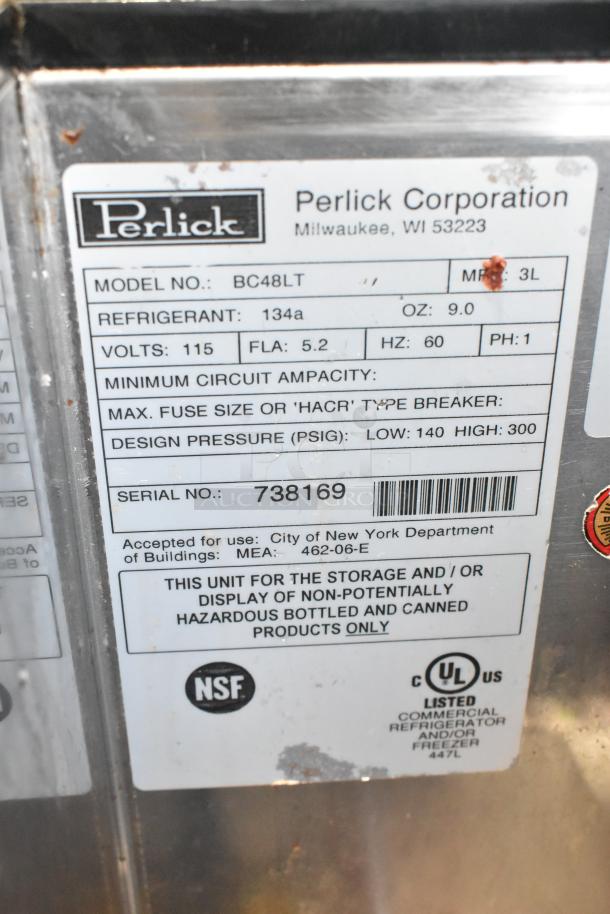 Perlick BC48LT Metal Commercial Back Bar Bottle Cooler w/ 2 Sliding Lids and Speedwell. 115 Volts, 1 Phase. - Image 7 of 8