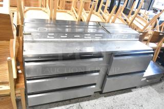 Silver King SKPZ72D Stainless Steel Commercial Pizza Prep Table w/ 5 Drawers. 115 Volts, 1 Phase. - Item #1193340