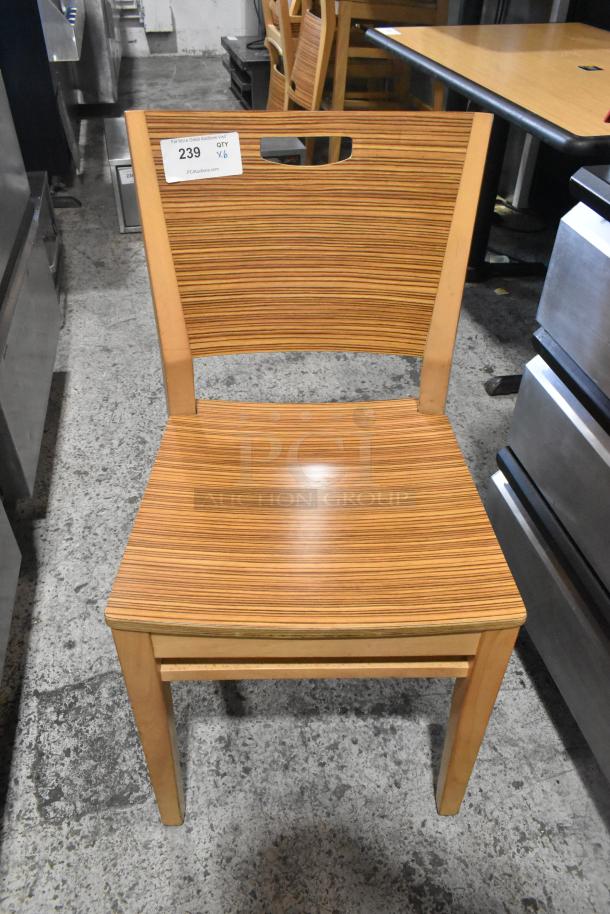 6 Wood Pattern Dining Height Chair. 6 Times Your Bid! - Image 1 of 6