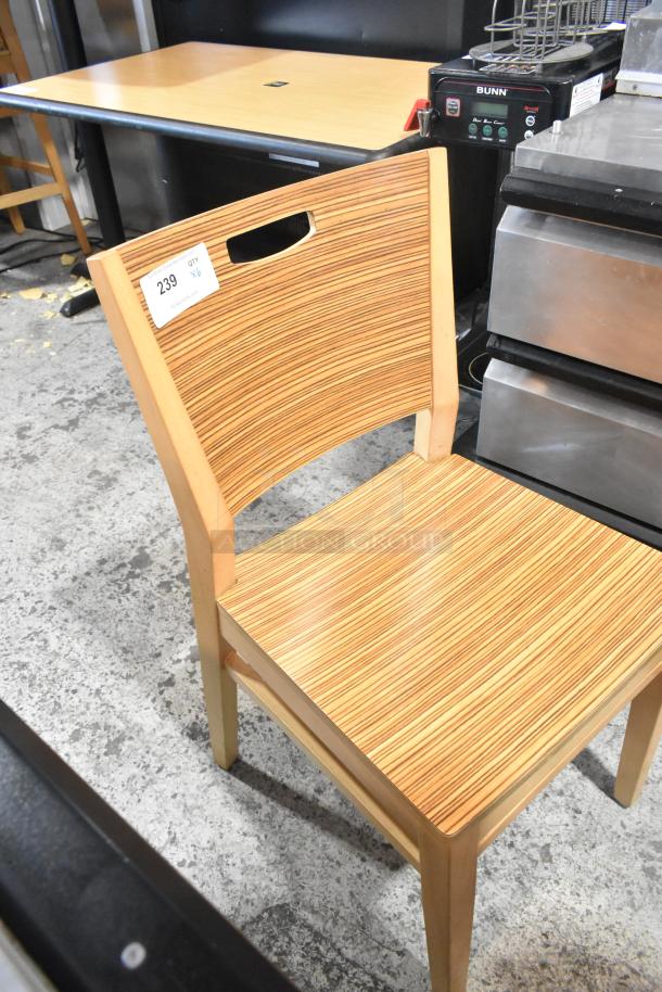 6 Wood Pattern Dining Height Chair. 6 Times Your Bid! - Image 2 of 6