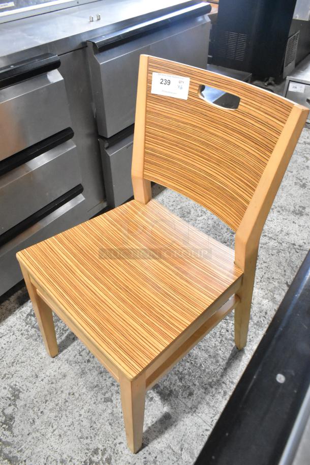 6 Wood Pattern Dining Height Chair. 6 Times Your Bid! - Image 3 of 6