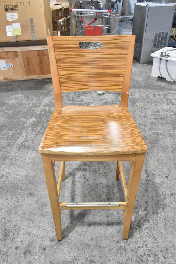 22 Wood Pattern Bar Height Chair. 22 Times Your Bid! - Image 1 of 7