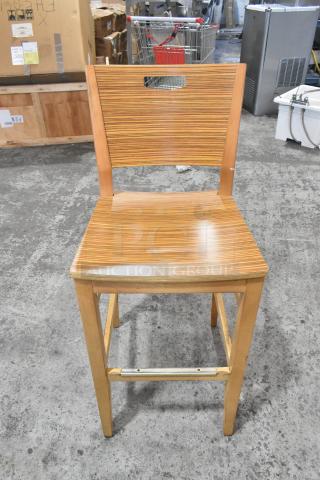22 Wood Pattern Bar Height Chair. 22 Times Your Bid! - Item #1193352