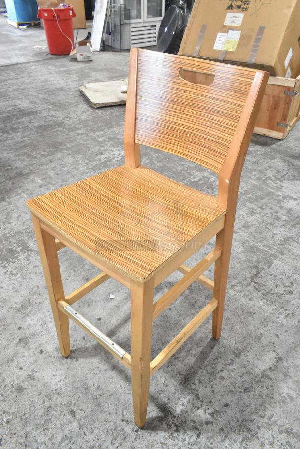 22 Wood Pattern Bar Height Chair. 22 Times Your Bid! - Image 3 of 7