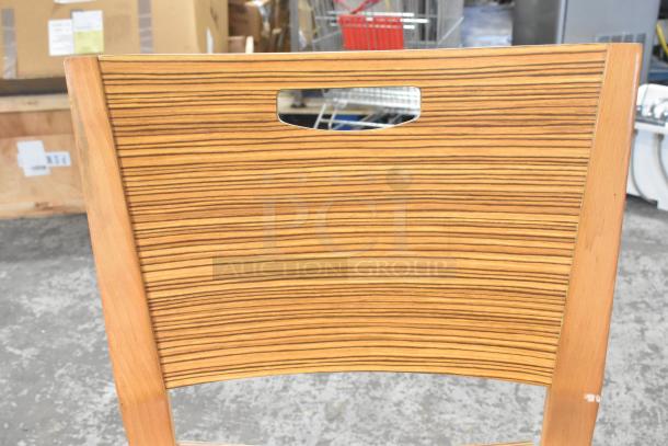 22 Wood Pattern Bar Height Chair. 22 Times Your Bid! - Image 4 of 7
