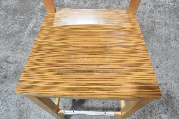 22 Wood Pattern Bar Height Chair. 22 Times Your Bid! - Image 5 of 7