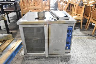 Imperial Stainless Steel Commercial Electric Powered Full Size Convection Oven w/ View Through Door, Solid Door, Metal Oven Racks. 208 Volts. - Item #1193353