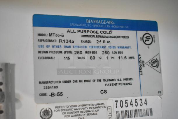 Beverage Air MT38-B Metal Commercial 2 Door Reach In Cooler Merchandiser w/ Poly Coated Racks. 115 Volts, 1 Phase. - Image 7 of 7
