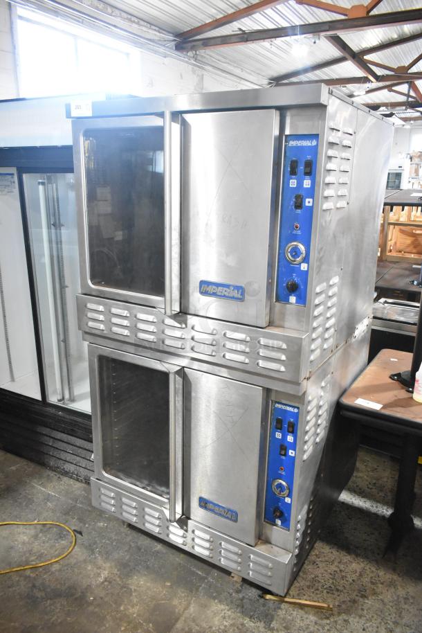 2 Imperial Stainless Steel Commercial Natural Gas Powered Full Size Convection Ovens w/ View Through Door, Solid Door. 2 Times Your Bid! - Image 1 of 11