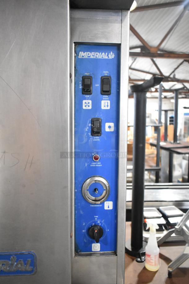 2 Imperial Stainless Steel Commercial Natural Gas Powered Full Size Convection Ovens w/ View Through Door, Solid Door. 2 Times Your Bid! - Image 4 of 11