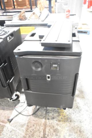Cambro CAM6000 Gray Poly Heated Holding Catering Case on Commercial Casters. 120 Volts, 1 Phase. - Item #1193387