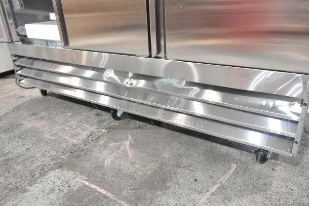 BRAND NEW SCRATCH AND DENT! 2025 Avantco 178SS3FHC Stainless Steel Commercial 3 Door Reach In Cooler on Commercial Casters. 115 Volts, 1 Phase. - Image 9 of 10