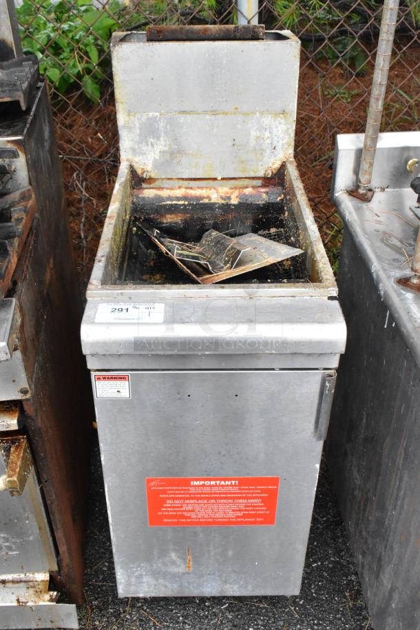 GF-90/LPG Stainless Steel Commercial Floor Style Propane Gas Powered Deep Fat Fryer. 90,000 BTU. - Image 1 of 7