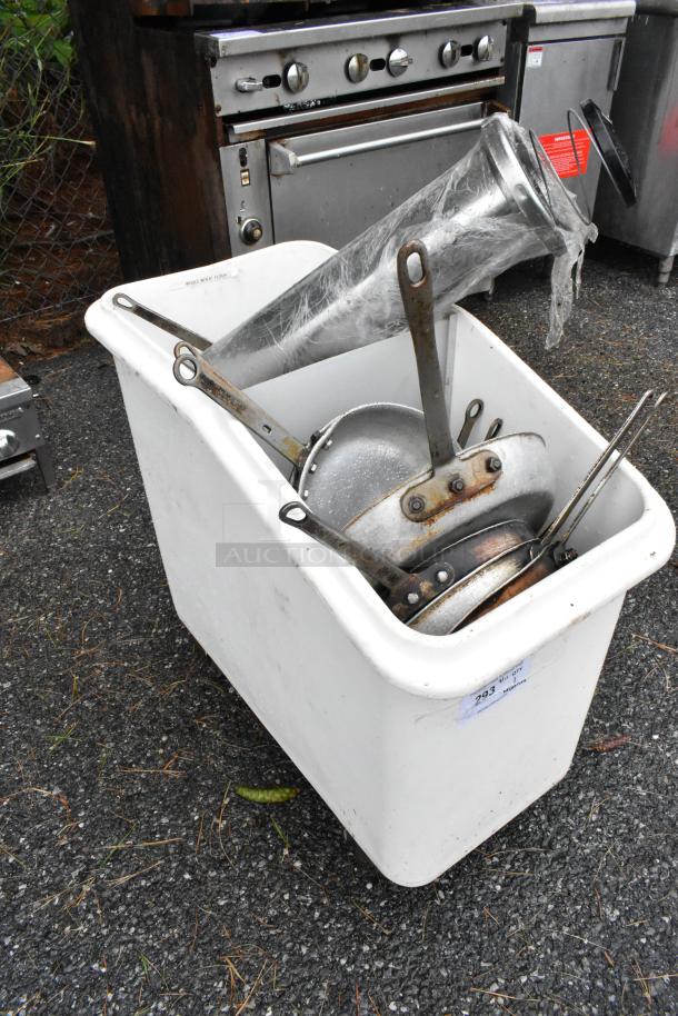 White Poly Ingredient Bin w/ Contents on Commercial Casters. - Image 2 of 5