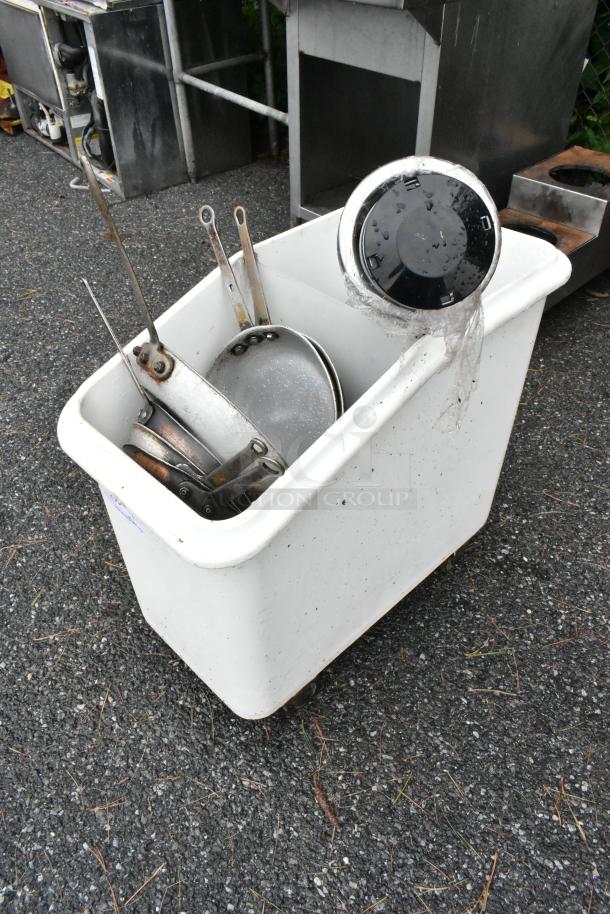 White Poly Ingredient Bin w/ Contents on Commercial Casters. - Image 3 of 5