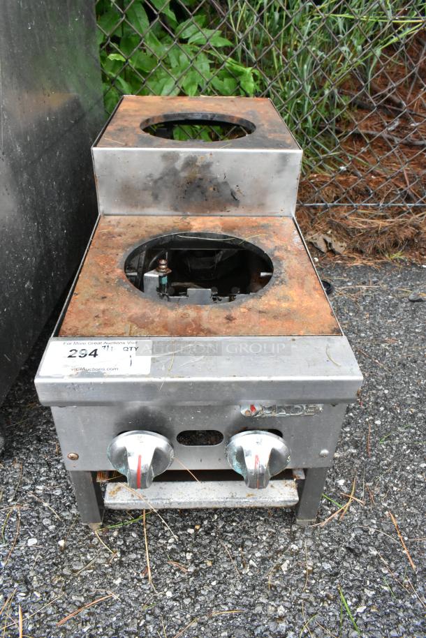 Jade Stainless Steel Countertop Gas Powered 2 Burner Range. Missing Grates. - Image 1 of 5