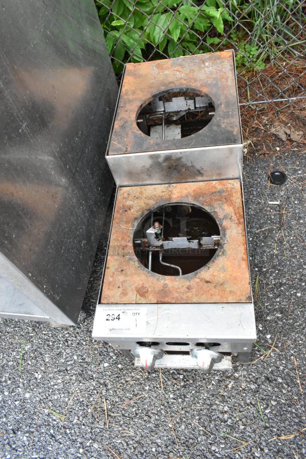 Jade Stainless Steel Countertop Gas Powered 2 Burner Range. Missing Grates. - Image 3 of 5