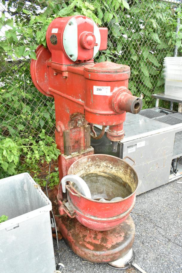 Hobart Metal Commercial Floor Style Planetary Dough Mixer w/ Metal Mixing Bowl and Dough Hook Attachment. - Image 1 of 7