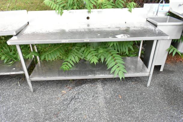 Stainless Steel Table w/ Back Splash and Under Shelf. - Image 1 of 6
