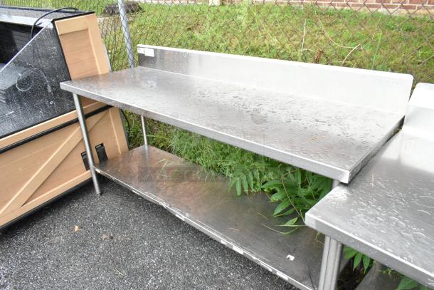 Stainless Steel Table w/ Back Splash and Under Shelf. - Image 3 of 6