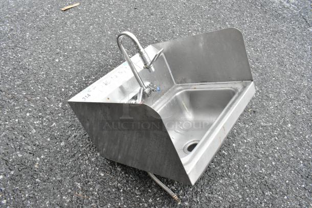 Stainless Steel Single Bay Sink w/ Faucet and Handles. - Image 2 of 5