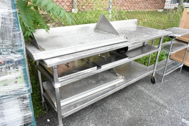 Stainless Steel Table w/ 2 Under Shelves on Commercial Casters. - Image 2 of 8
