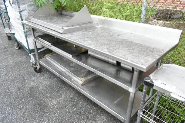 Stainless Steel Table w/ 2 Under Shelves on Commercial Casters. - Image 3 of 8
