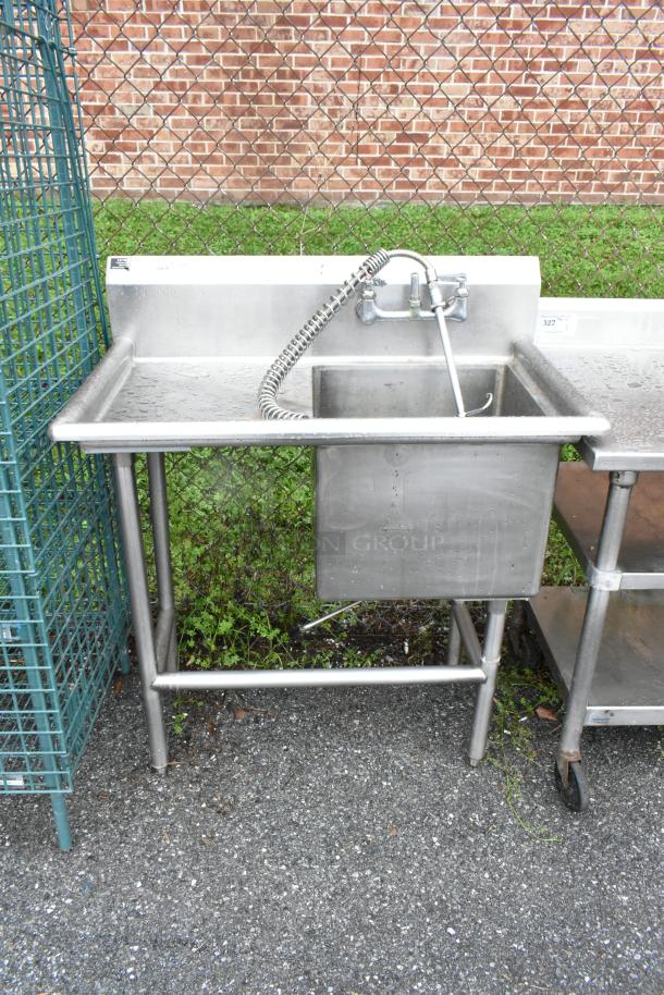 Stainless Steel Single Bay Sink w/ Faucet, Spray Nozzle and Handles. - Image 1 of 7