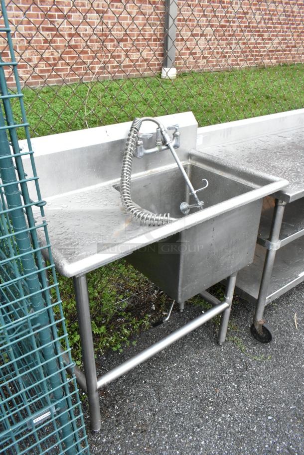 Stainless Steel Single Bay Sink w/ Faucet, Spray Nozzle and Handles. - Image 2 of 7