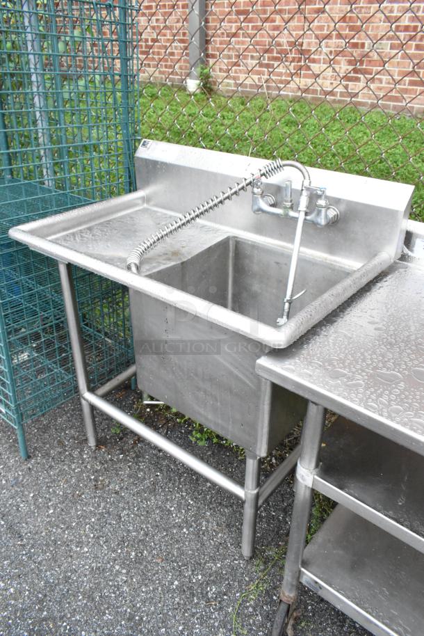 Stainless Steel Single Bay Sink w/ Faucet, Spray Nozzle and Handles. - Image 3 of 7