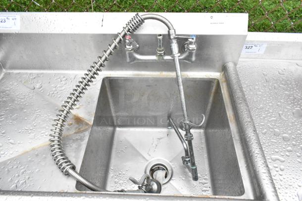 Stainless Steel Single Bay Sink w/ Faucet, Spray Nozzle and Handles. - Image 5 of 7