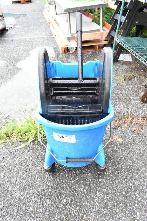 Ecolab Blue Poly Mop Bucket on Commercial Casters. - Image 1 of 3