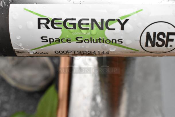 BRAND NEW SCRATCH AND DENT! Regency 600PTSD24144 16-Gauge Type 304 Stainless Steel Pass-Through Shelf with Overshelf - 24" x 144" - Image 3 of 4